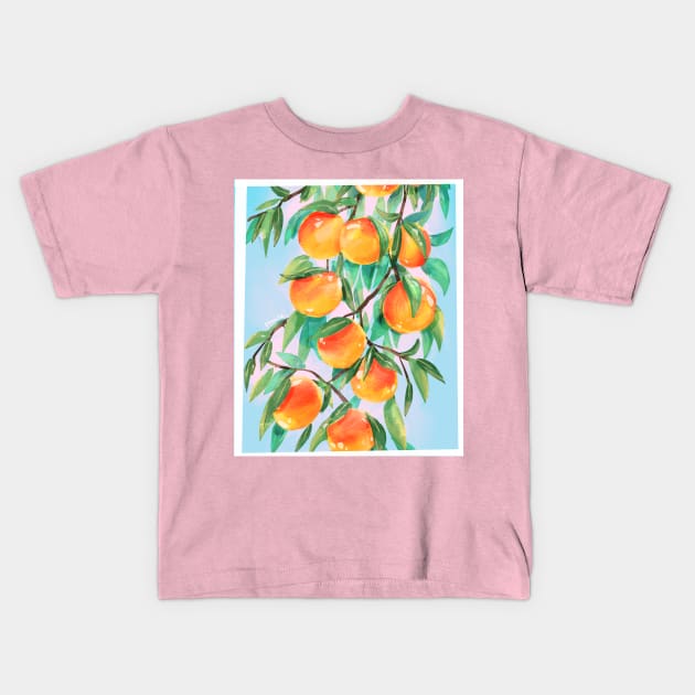 Peach tree Kids T-Shirt by shootingstarsaver@gmail.com